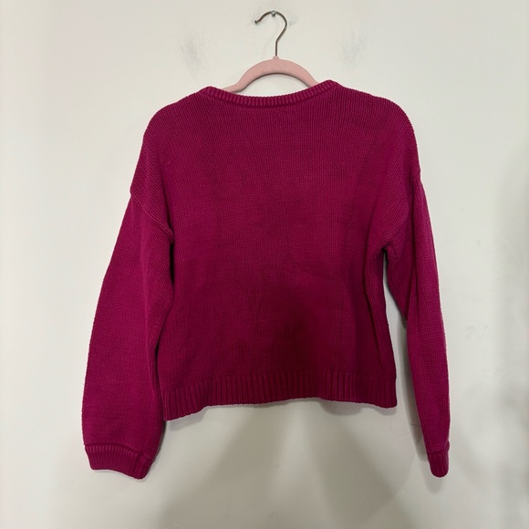 Alice & Olivia heavy knit raspberry sweater L - Picture 5 of 5